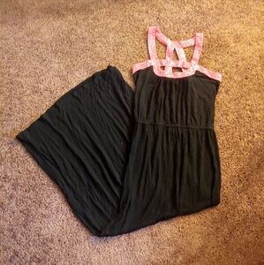 6 degree strappy black maxi dress
